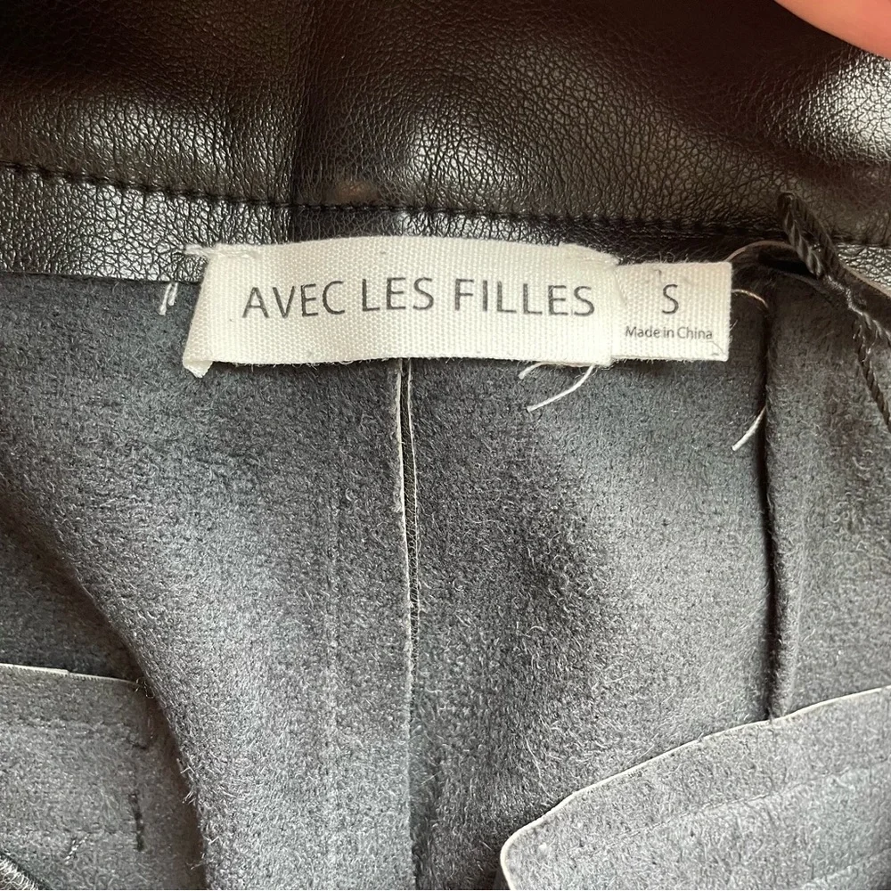 Avec Les Filles Black‎ Leather Dress Pants NWT